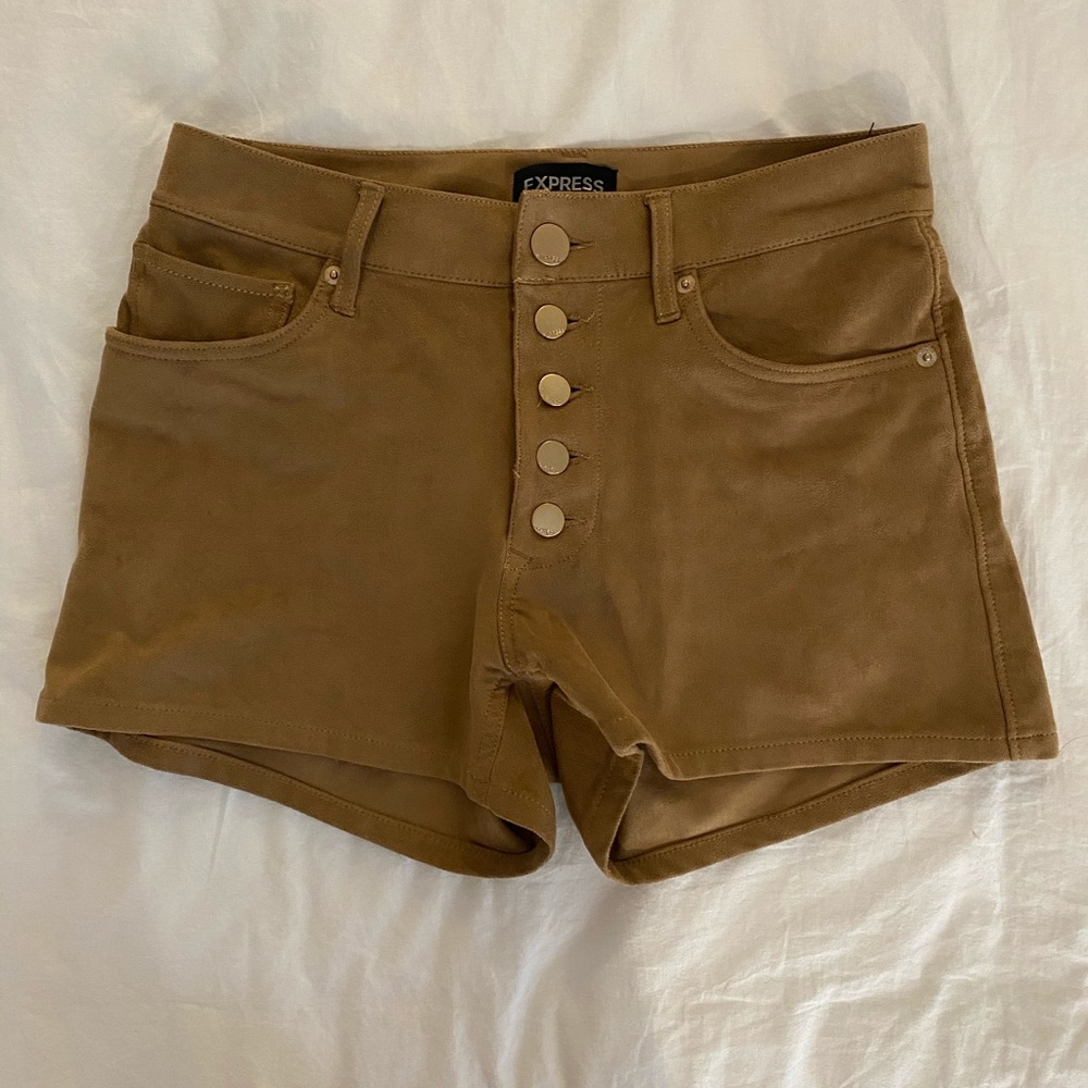Express High Waisted Suede Shorts
